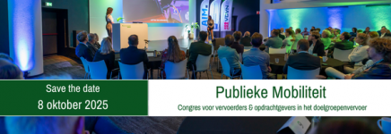 Save the date: 8 oktober - Congres Doelgroepenvervoer 2025 Save the date: 8 oktober - Congres Doelgroepenvervoer 2025